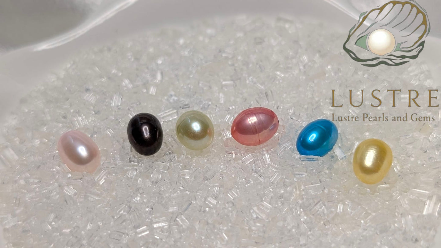 Rice shaped freshwater pearl oysters