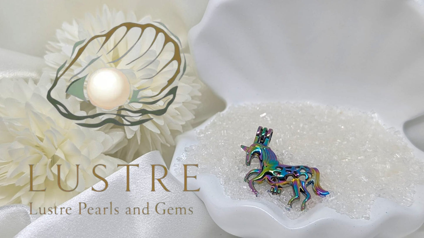 Rainbow unicorn silver plated cage