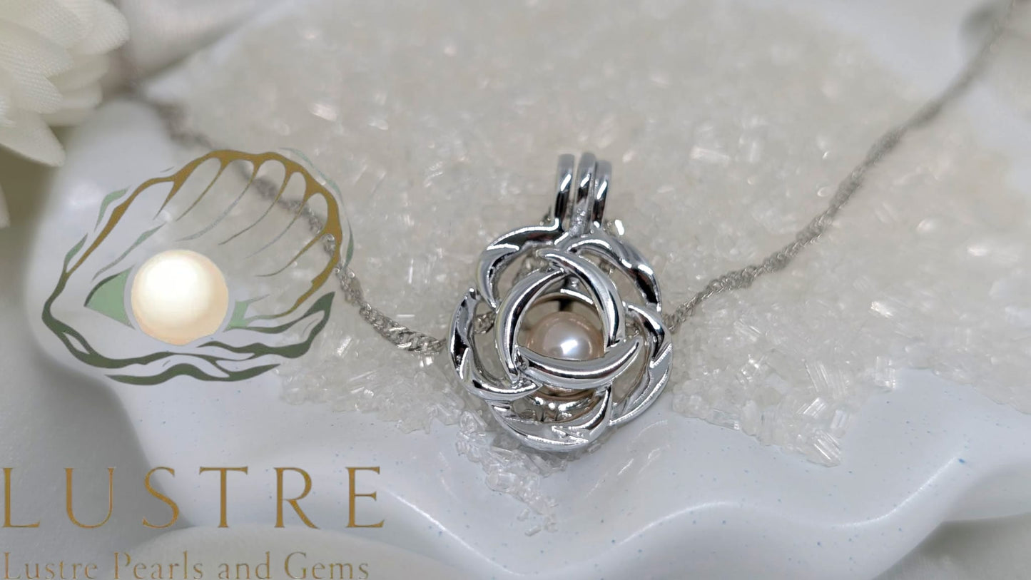 Flower cage necklace