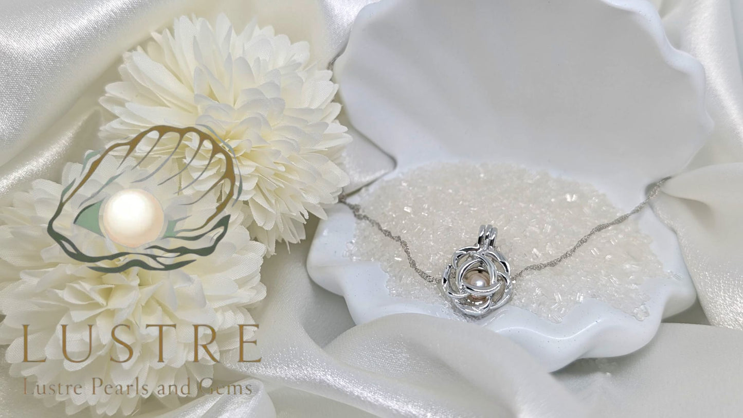 Flower cage necklace