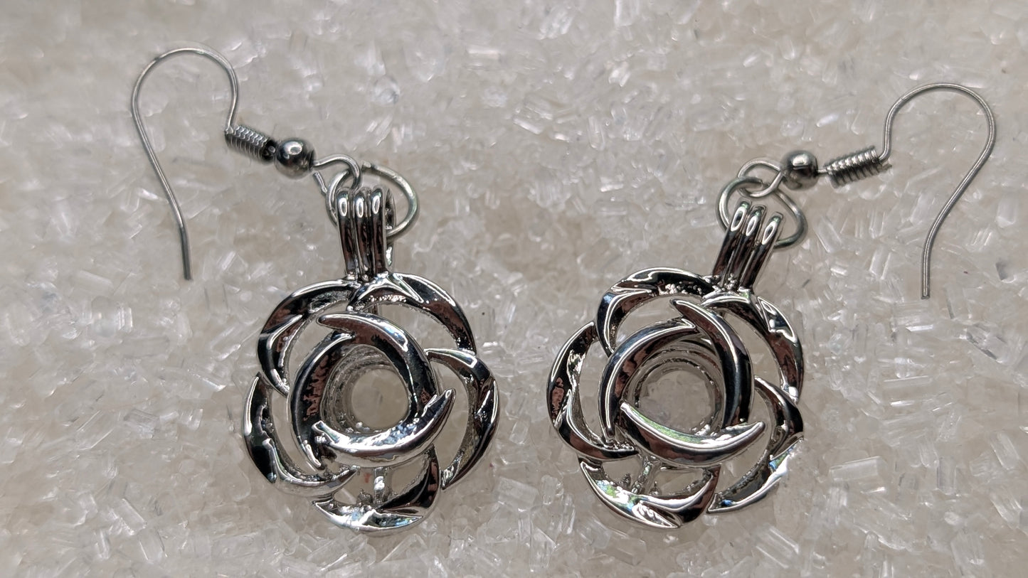 Flower cage earrings