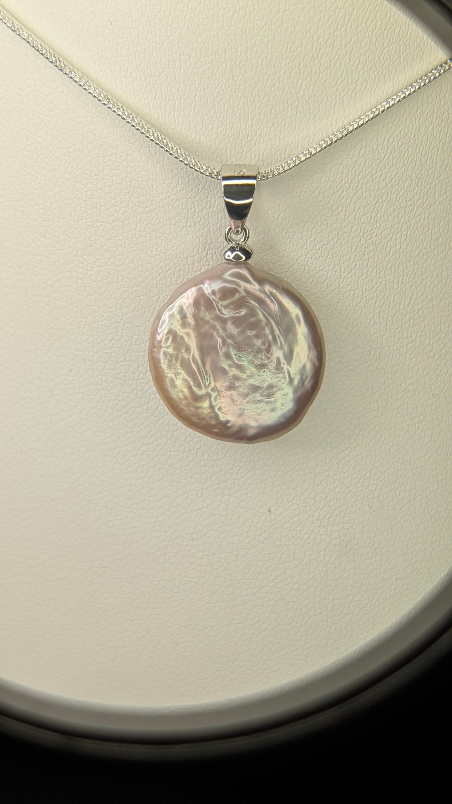 Lavender coin drop necklace
