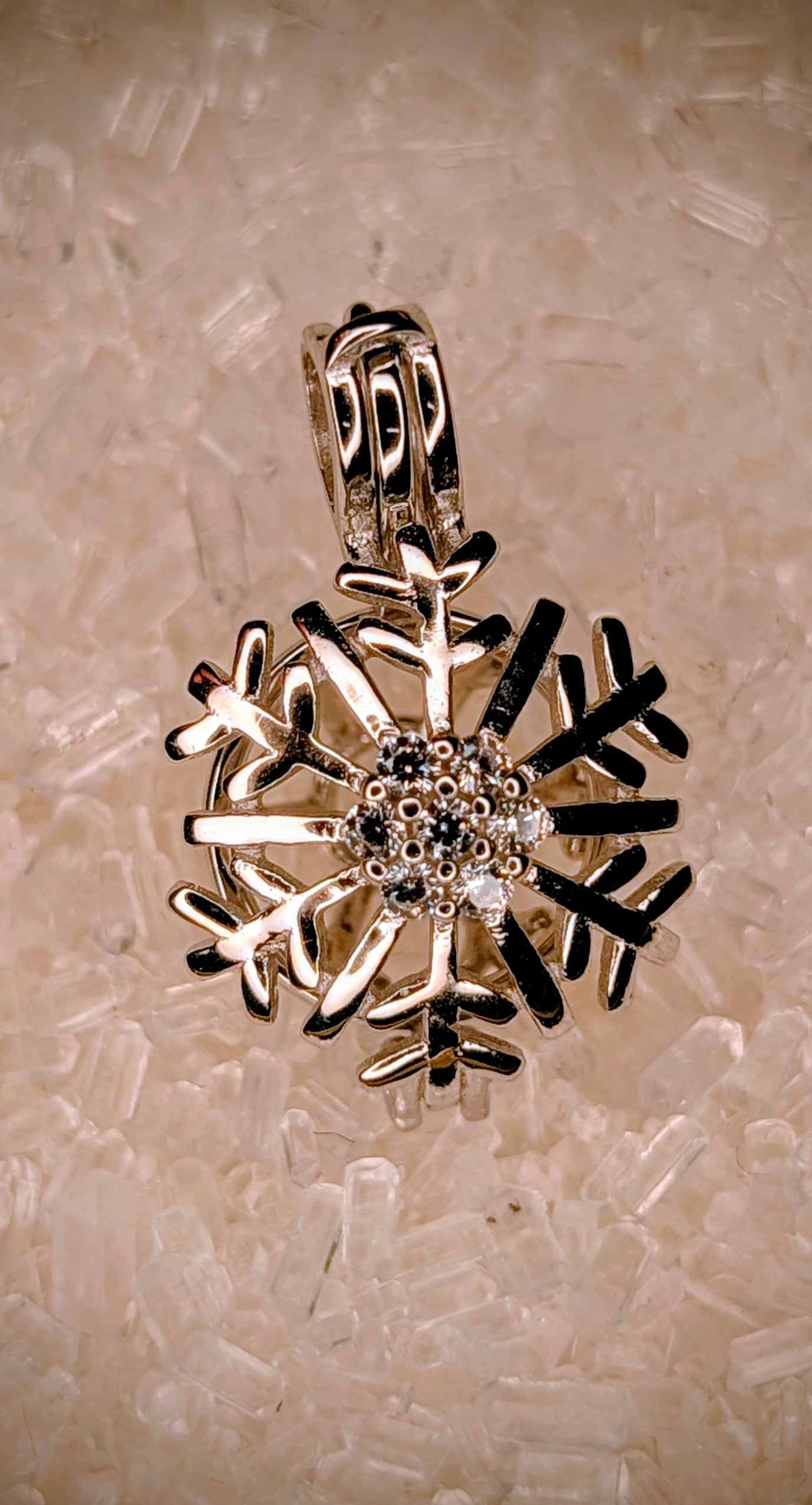 Snowflake Pearl cage pendant