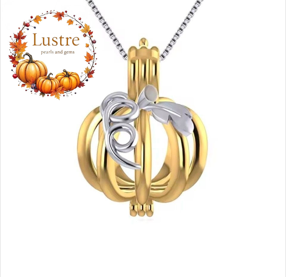 Gold pumpkin pearl cage