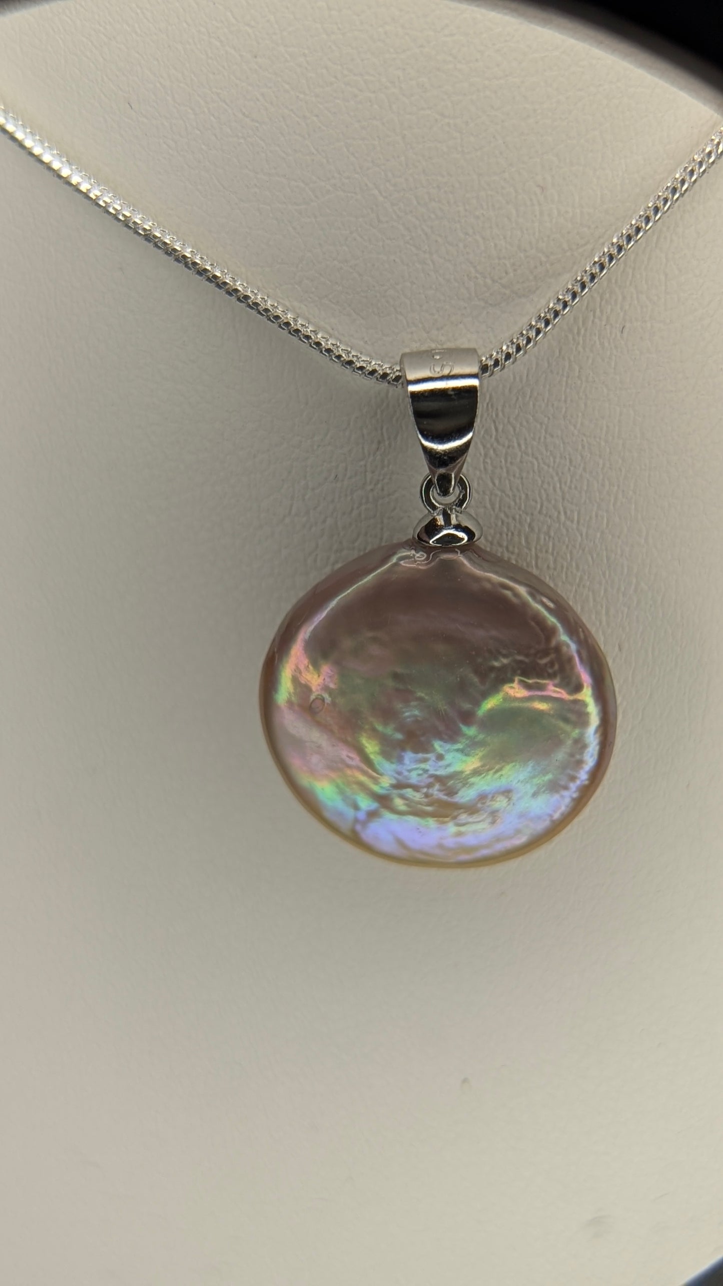 Lavender coin drop necklace