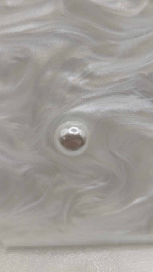 White button pearl studs