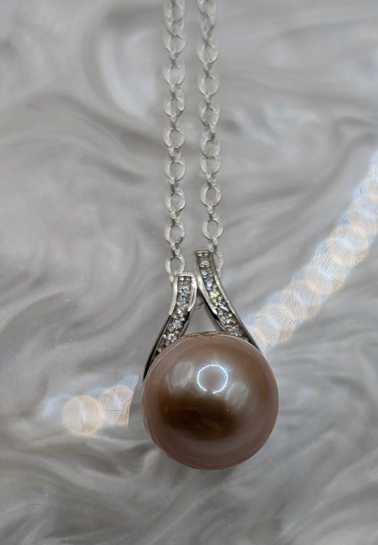 Light blush pink edison pendant
