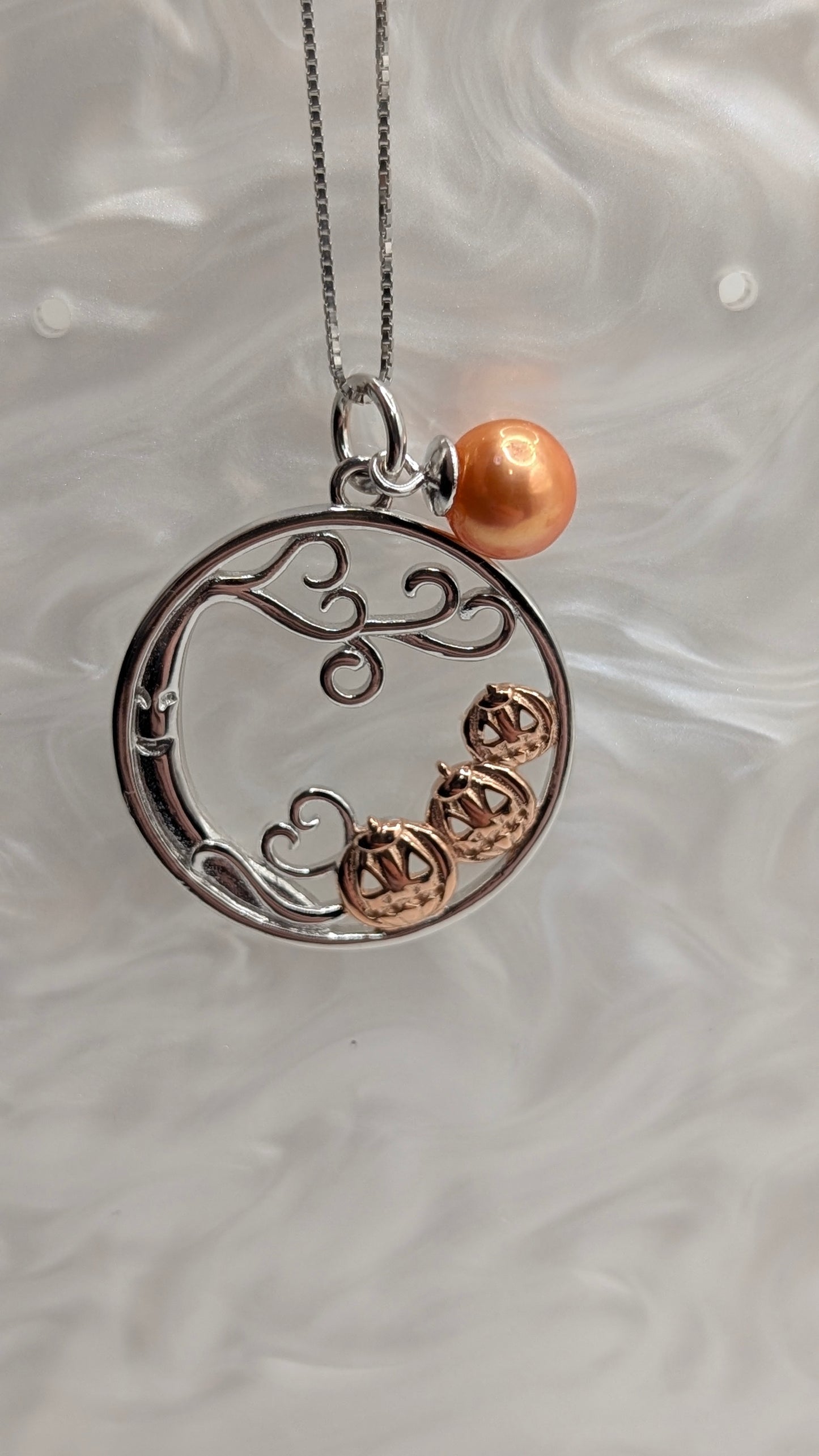 Pumpkin Patch pendant with orange pearl