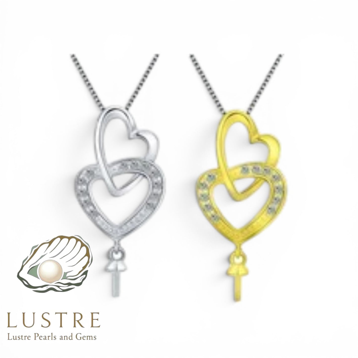 Double heart pendant drop
