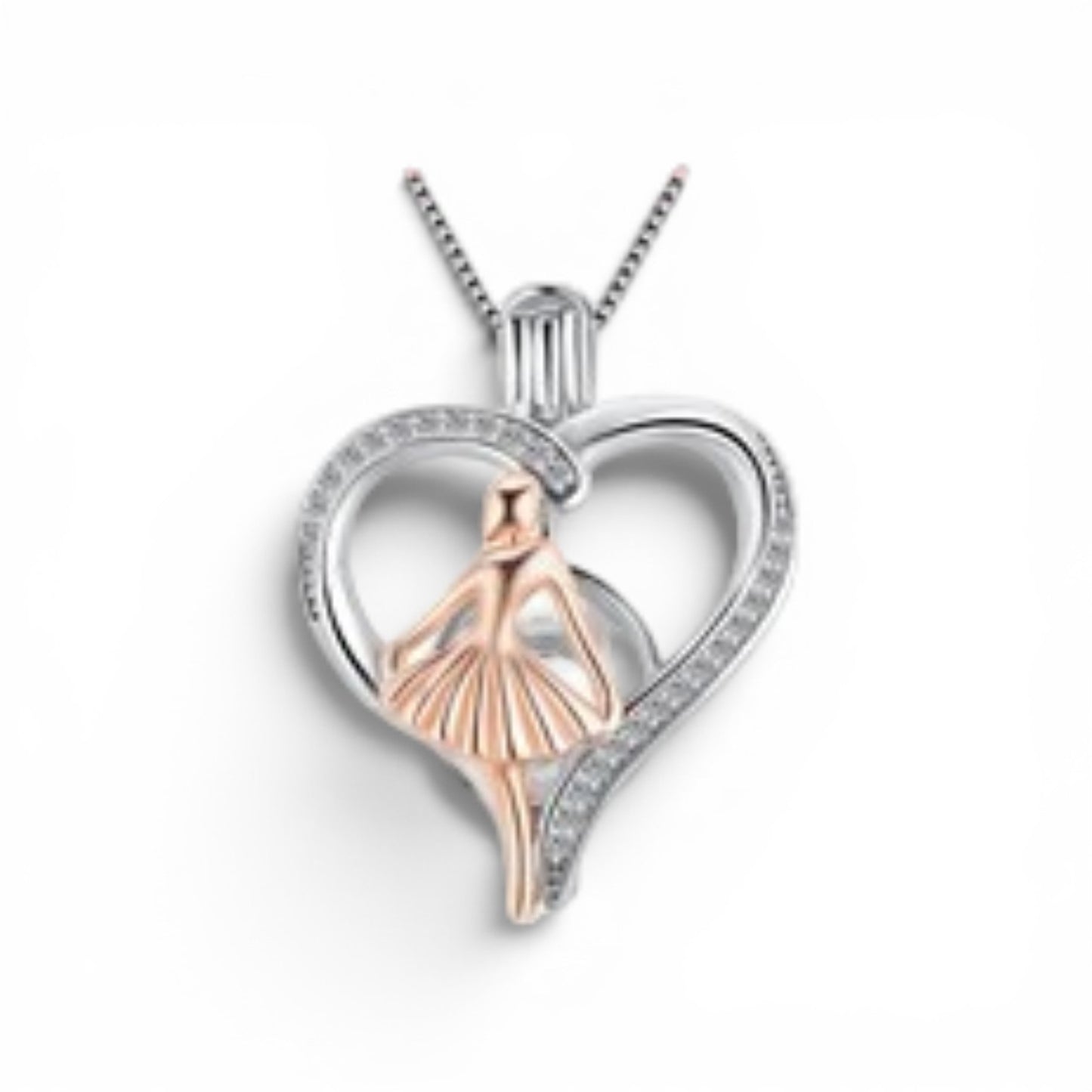 Silver and rose gold girl cage