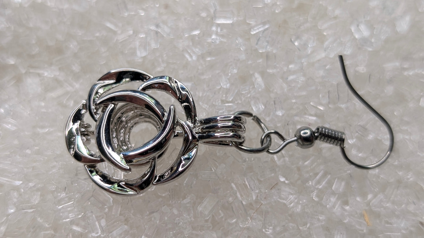 Flower cage earrings