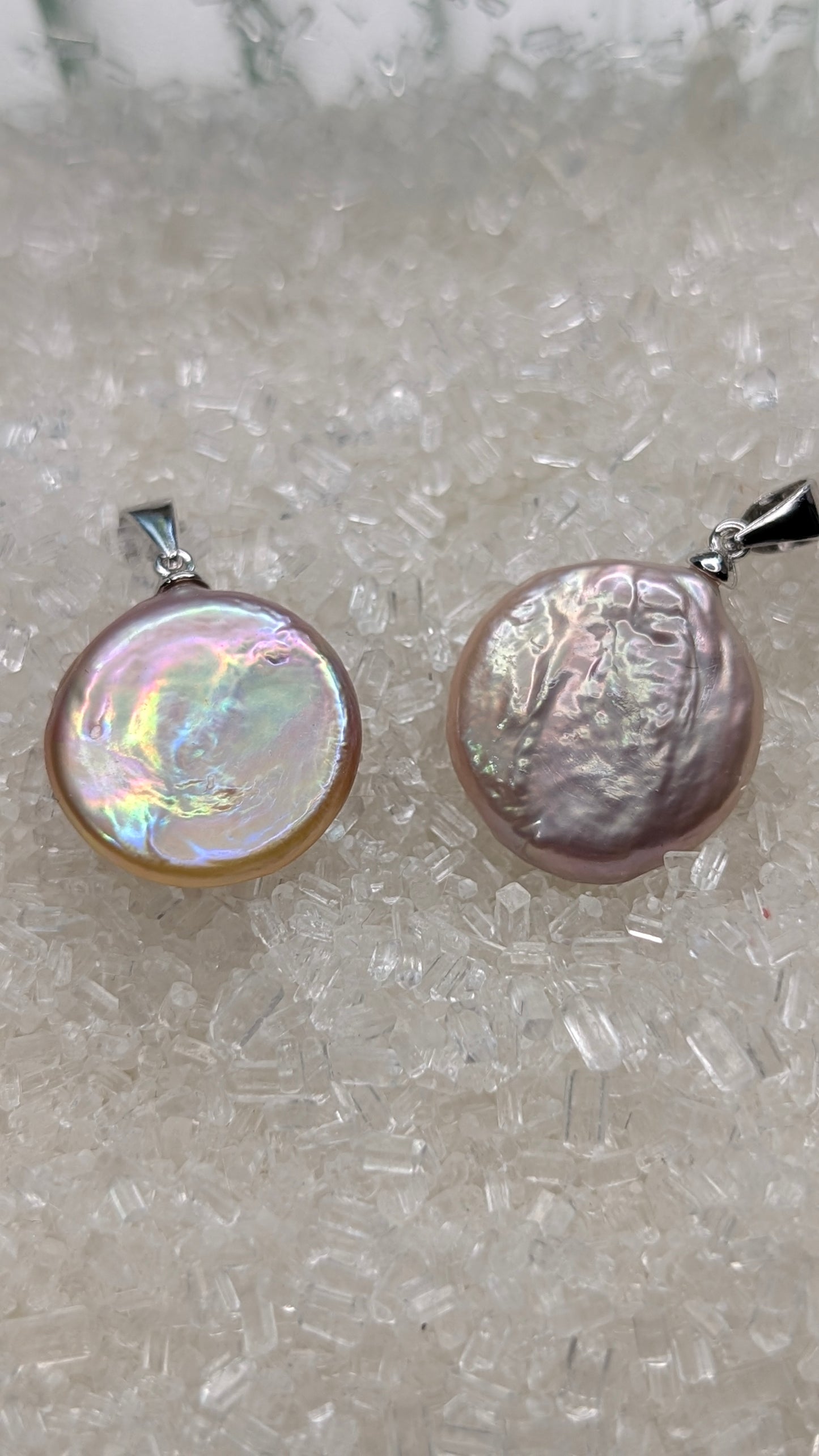 Lavender coin drop necklace