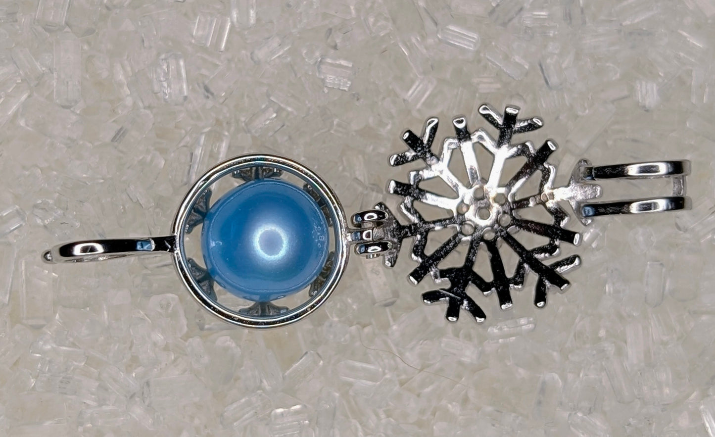 Snowflake Pearl cage pendant