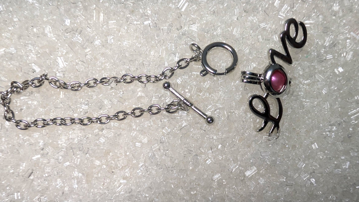 Silver plated Love cage bracelet
