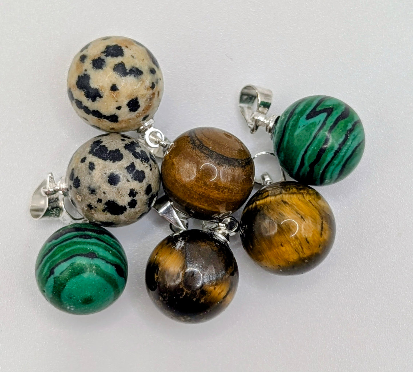Gemstone ball drop necklace