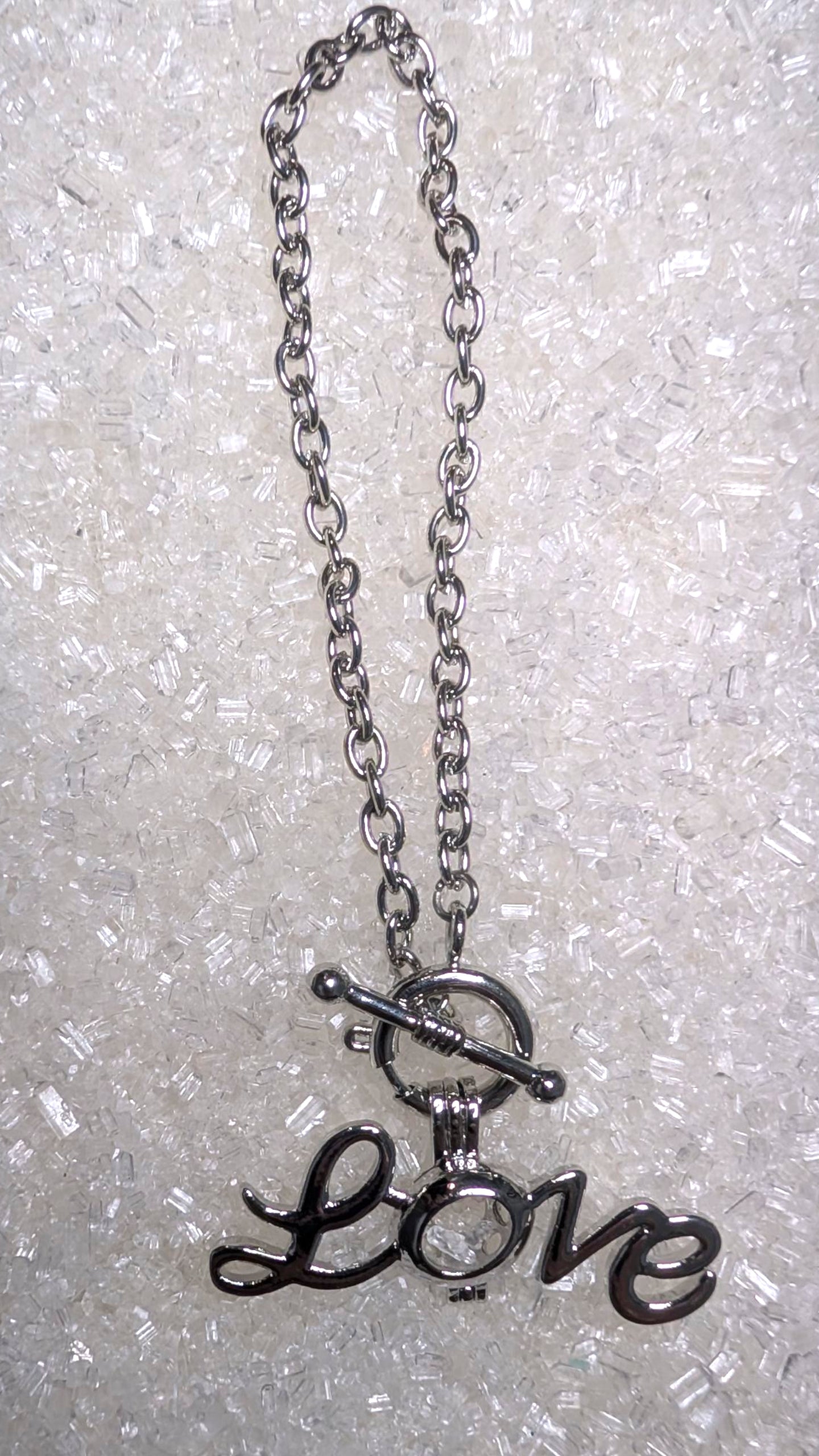 Silver plated Love cage bracelet