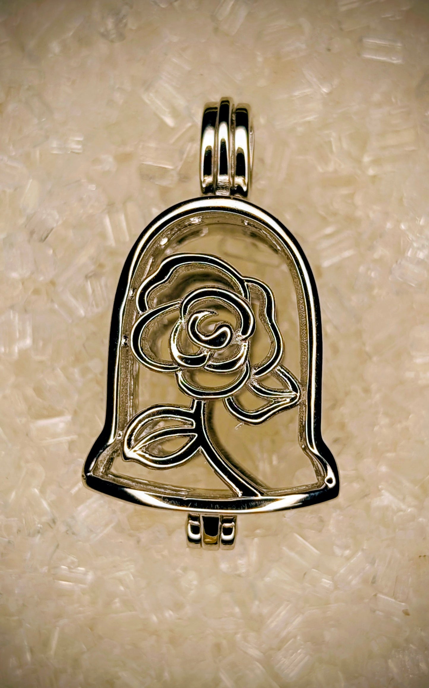 Bell Rose cage pendant