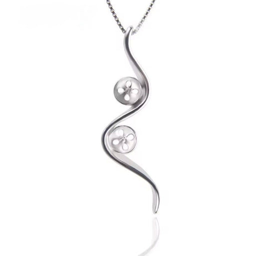 Simple double pearl drop pearl pendant