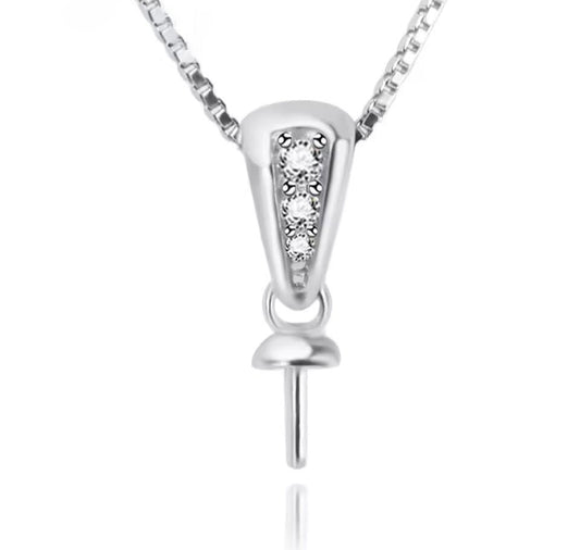Rhinestone drop peal pendant