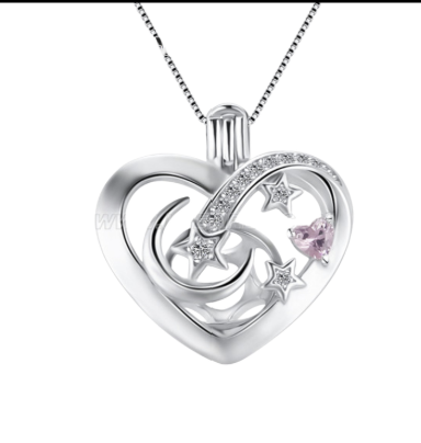 Moon and stars cage pendant