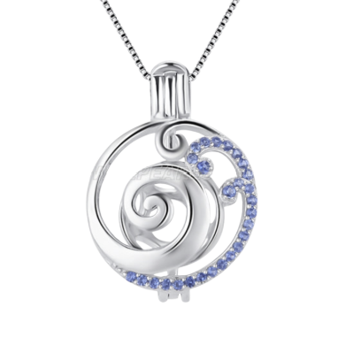Blue Wave cage pendant