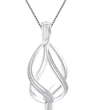 Twist edison pearl cage pendant