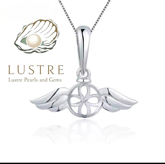 Angel wings pearl mount