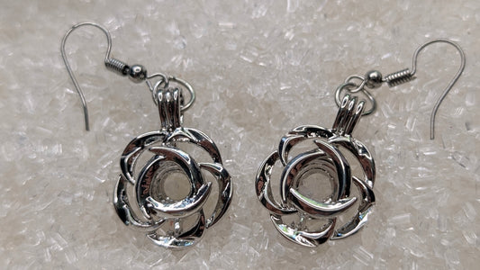 Flower cage earrings