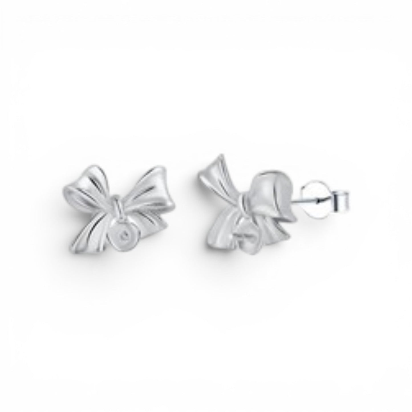 Bow pearl stud earrings