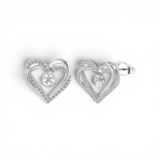 Double heart earrings
