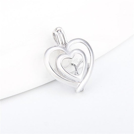 Double heart pearl cage