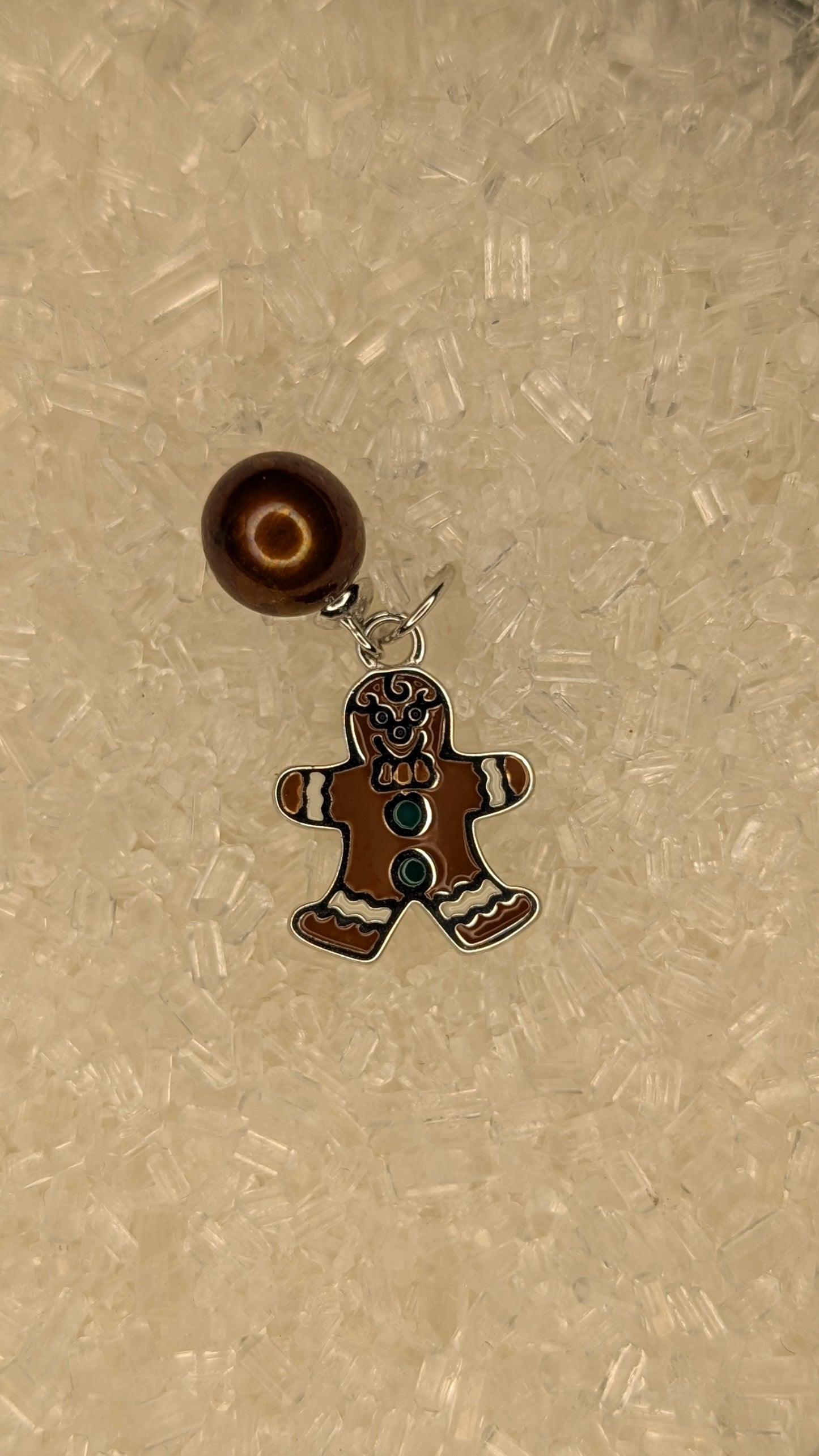Ginger bread man pearl pendant