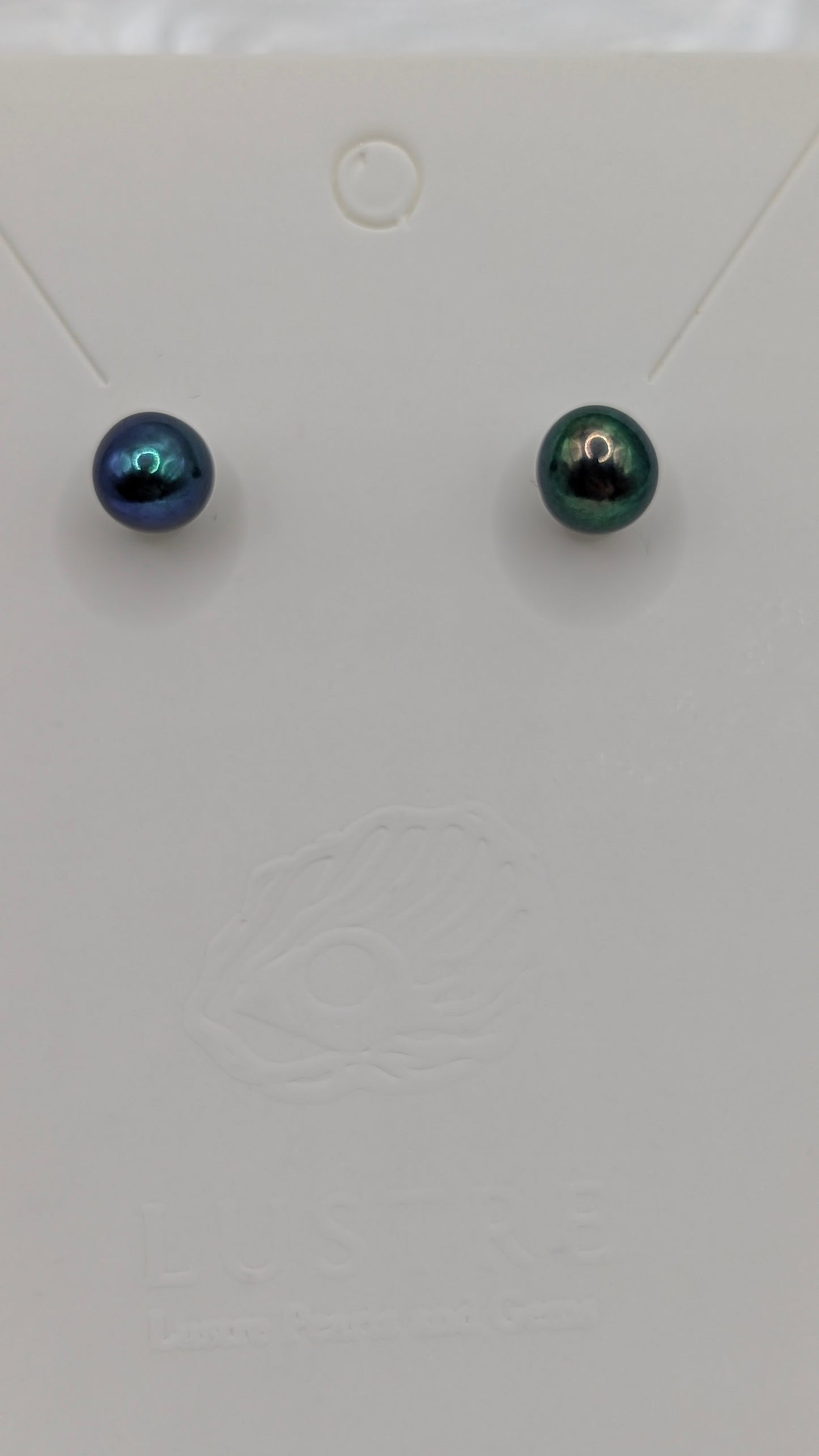 Oil Slick pearl stud earrings