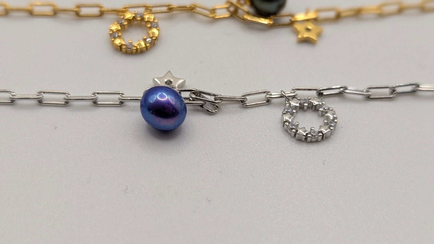 Pearl charm bracelet