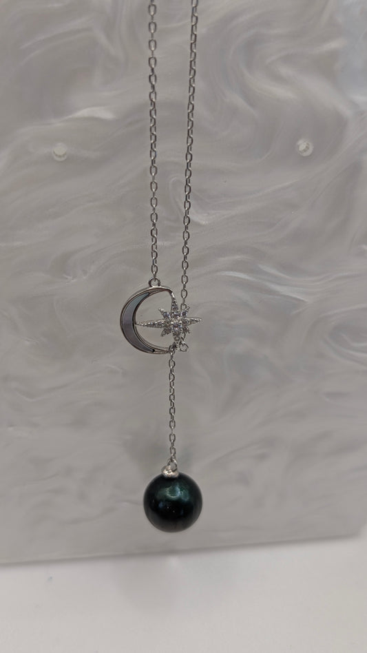 Mother of pearl moon and star drop with edison