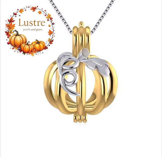 Gold pumpkin pearl cage