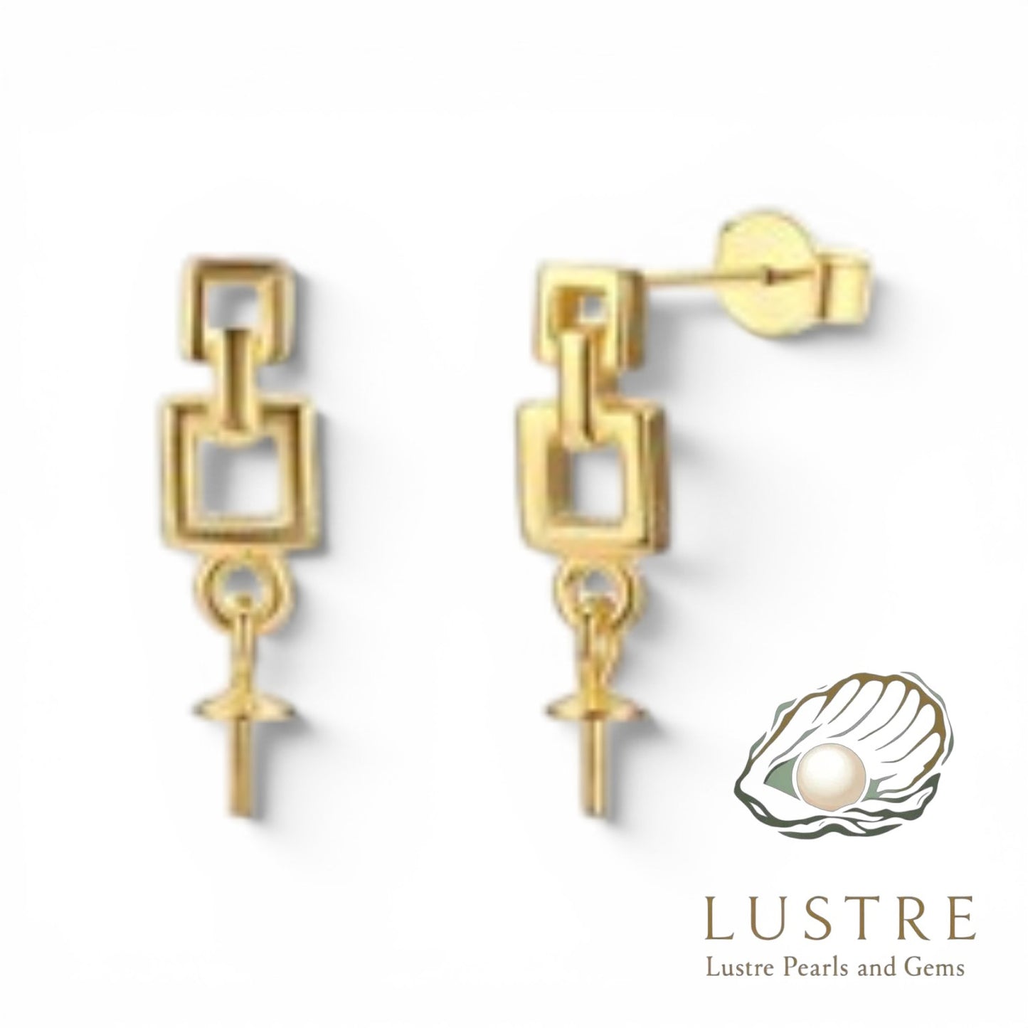 Gold link chain earrings