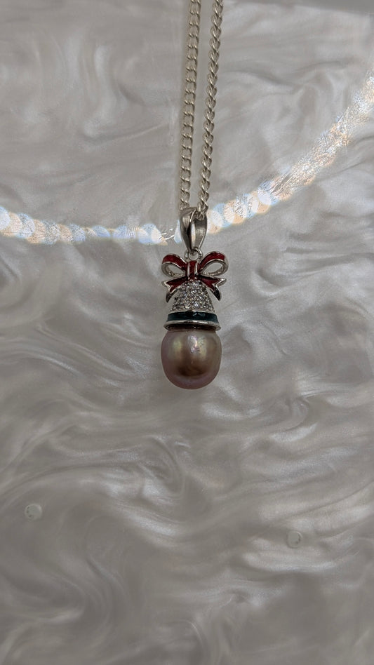 christmas bell with golden lavender drop