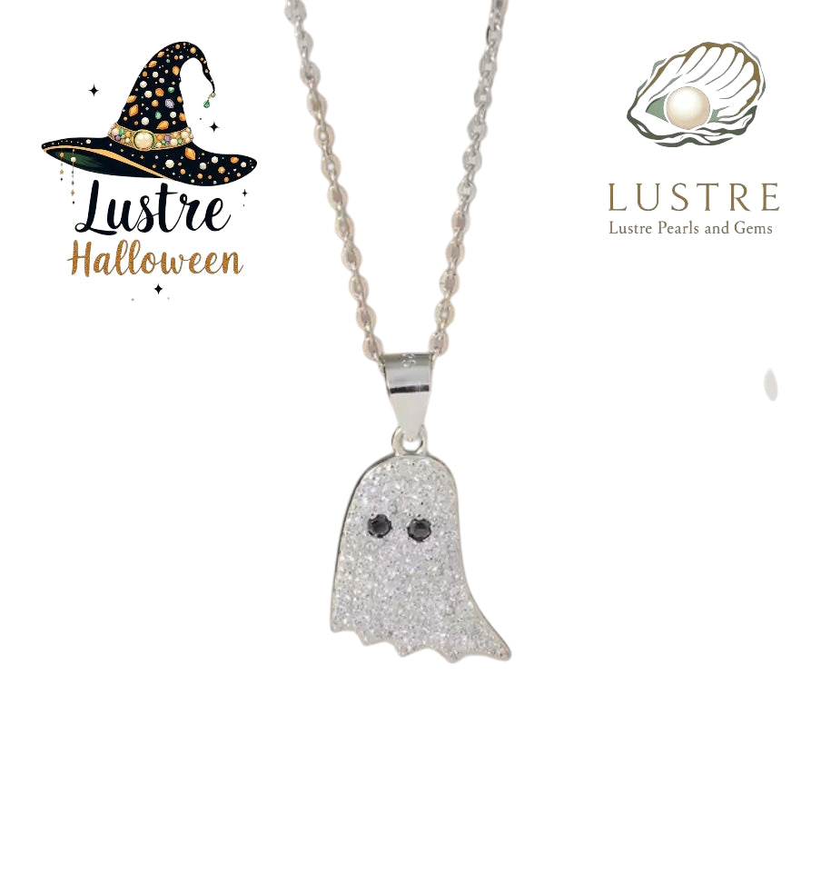 Sparkly Ghost pearl pendant