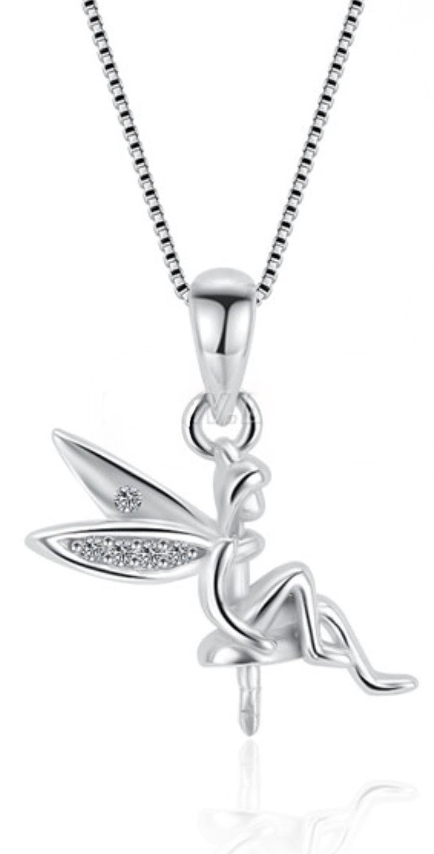 Perched fairly pendant with pearl choice colour