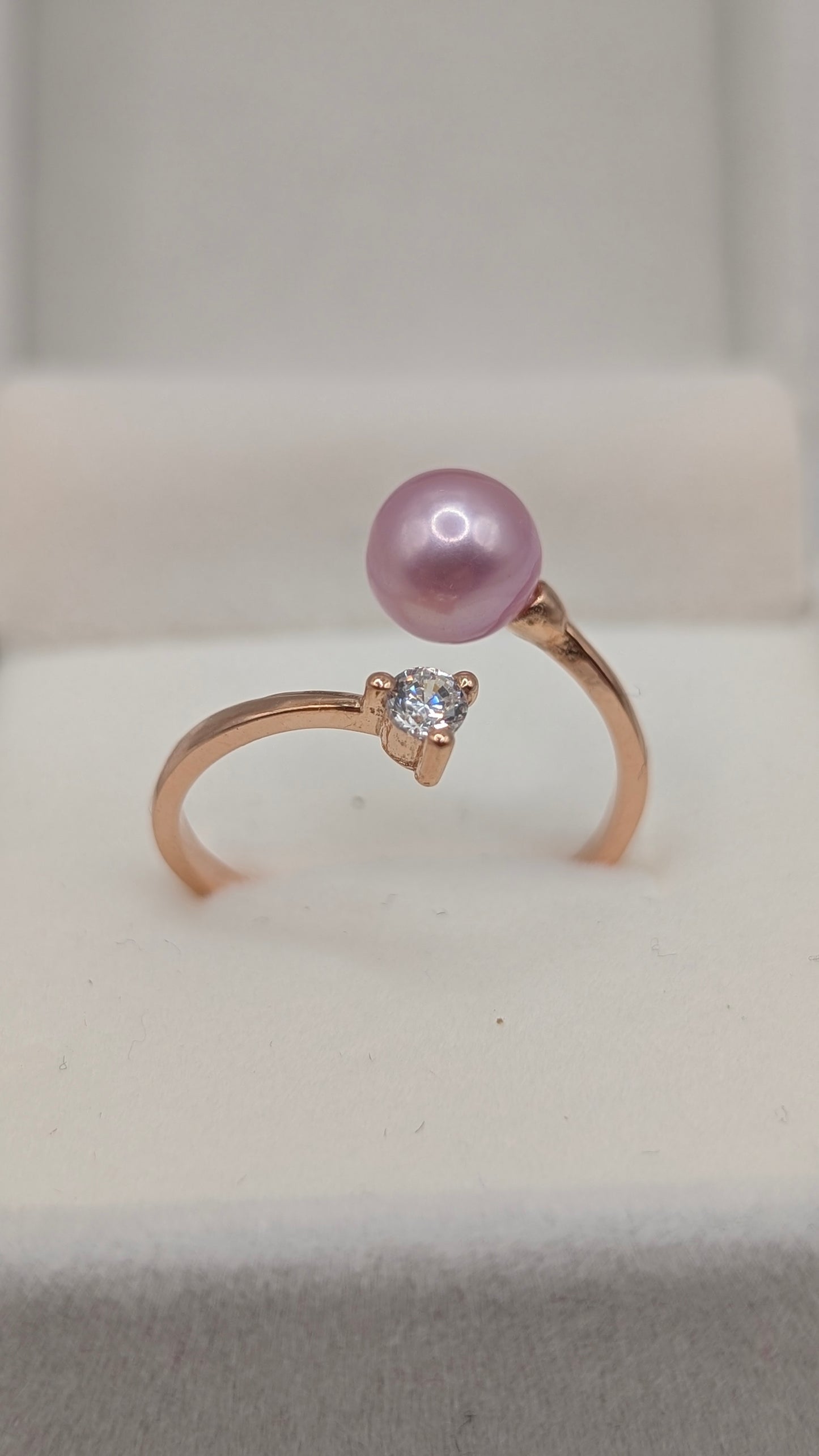 pink/lilac rose gold ring
