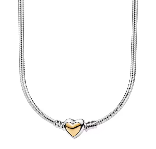Rose gold heart charm necklace