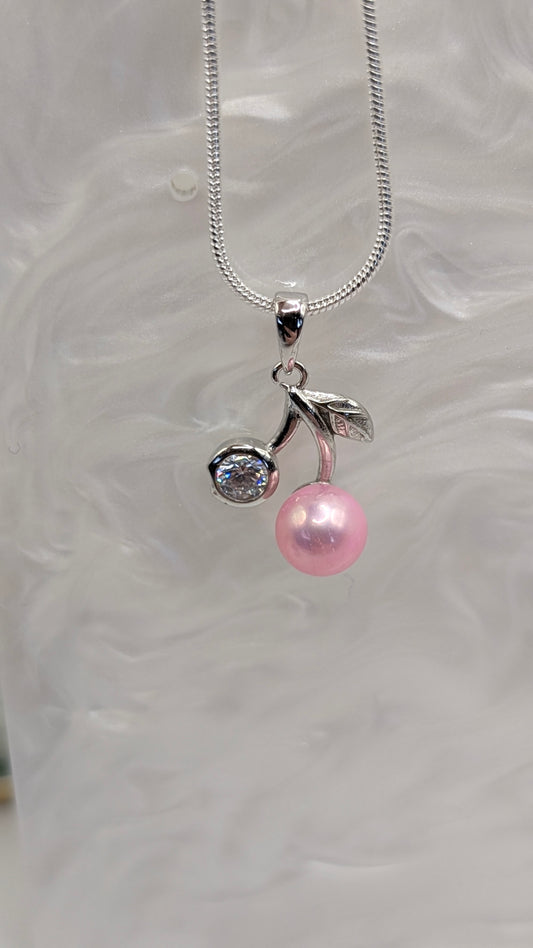 Cherry pearl pendant