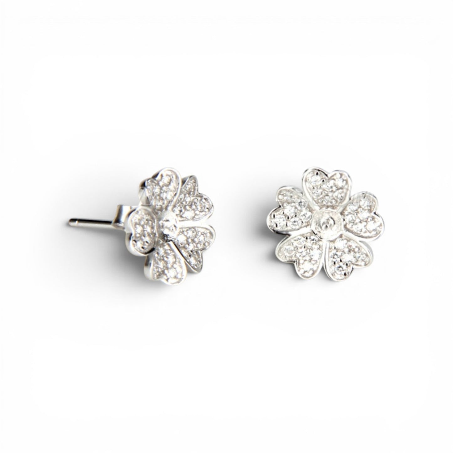 Silver flower earrings