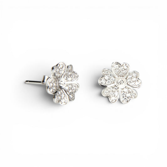 Silver flower earrings