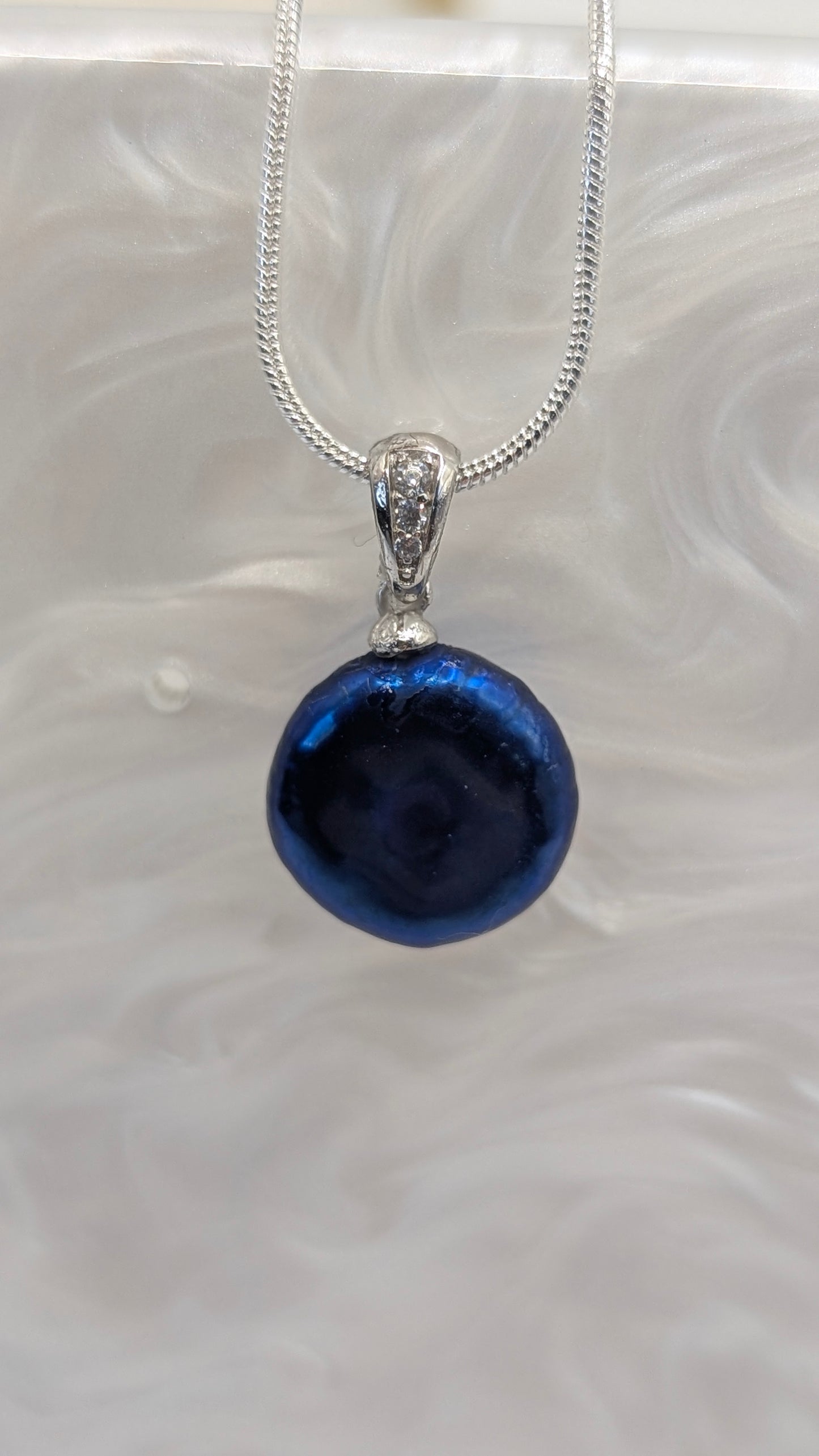 Coloured coin drop necklace