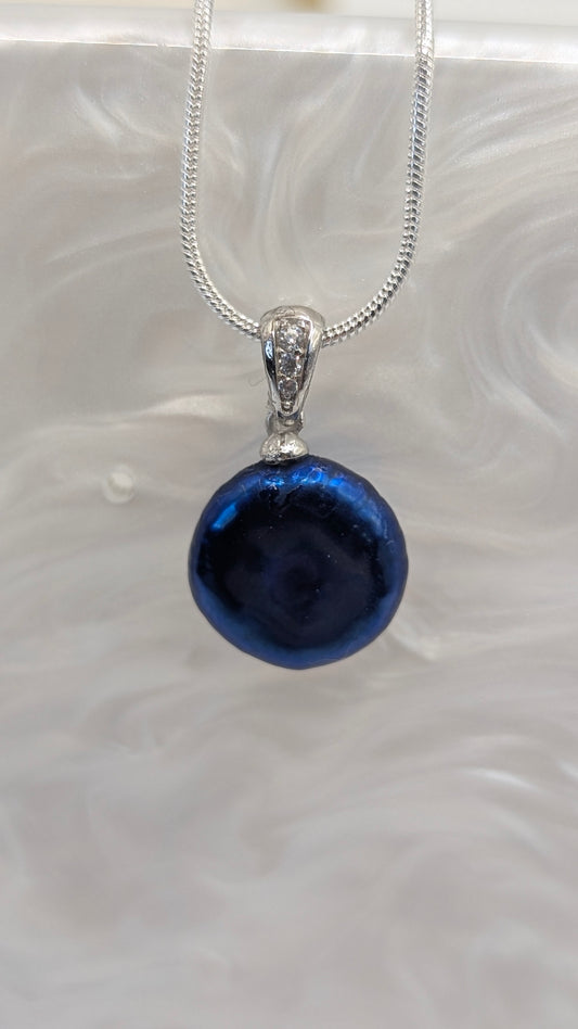 Coloured coin drop necklace