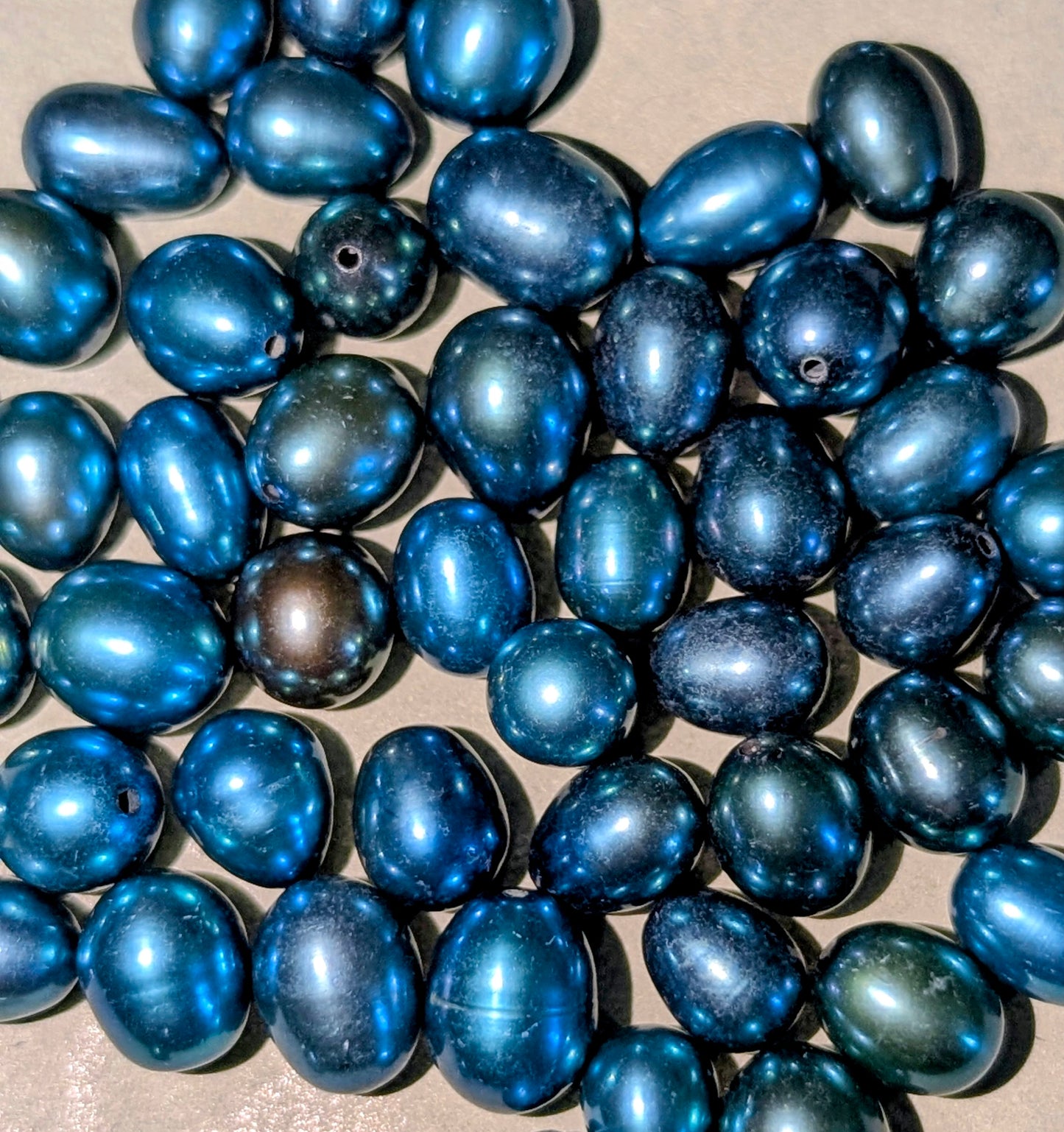 Blue tone Peacock simple drop necklace
