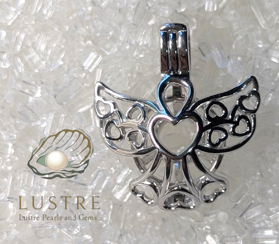 Angel cage with white pearl
