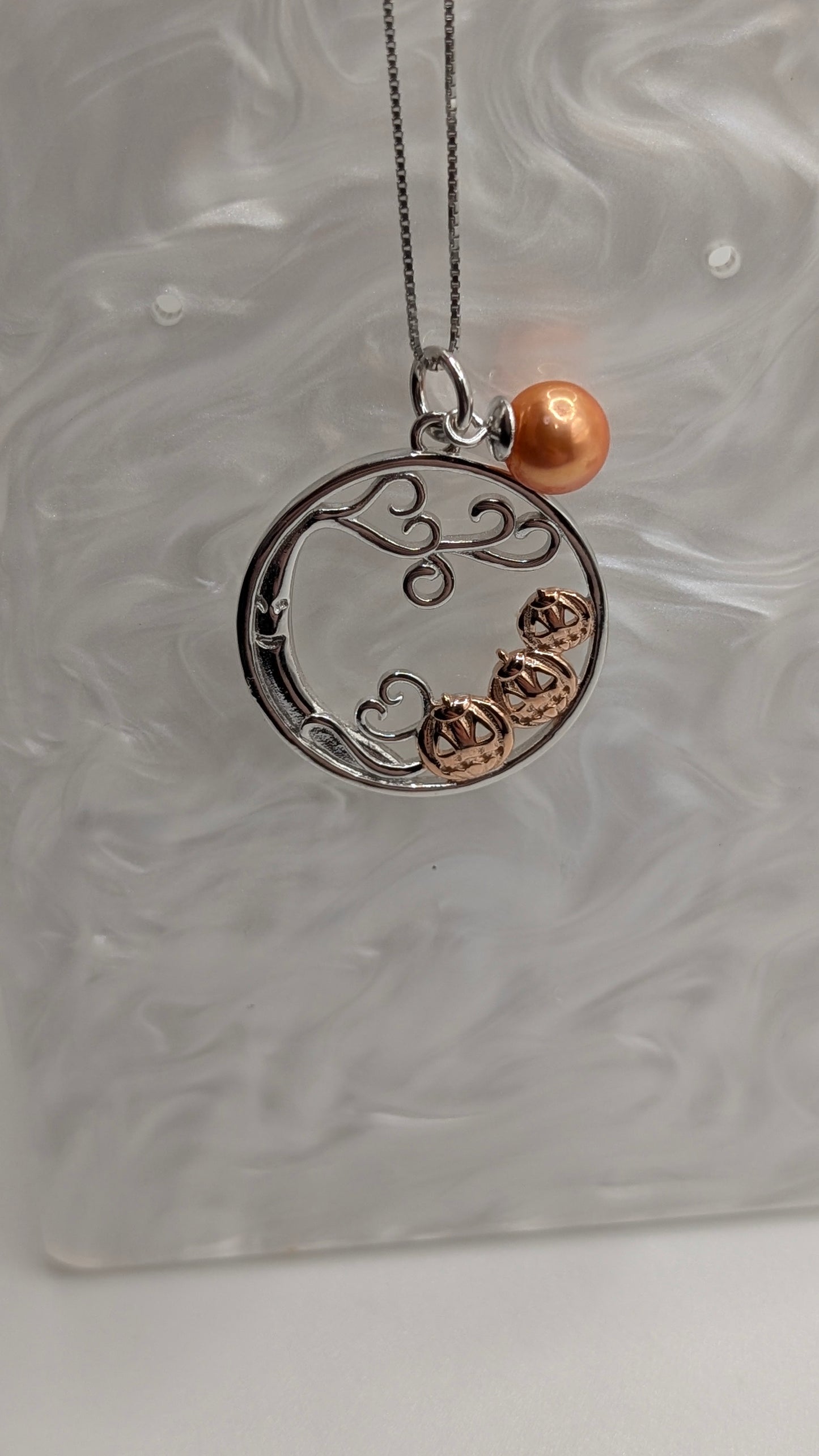 Pumpkin Patch pendant with orange pearl